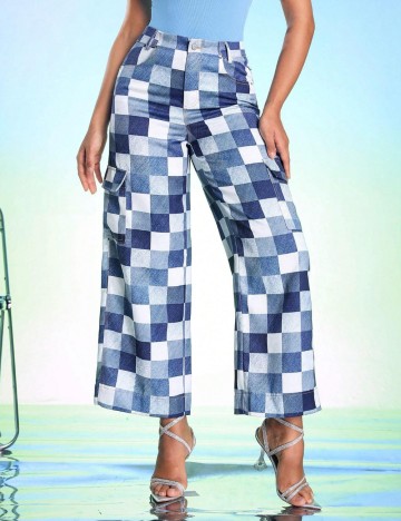 Pantaloni Shein, albastru