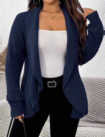 Cardigan Shein Curve+, albastru