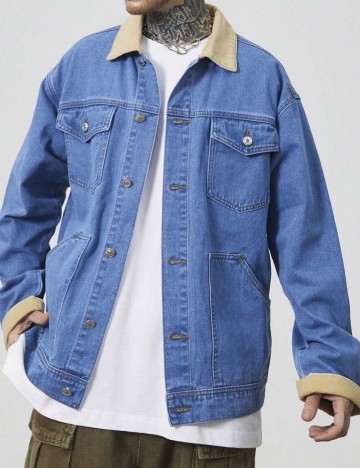 Jachetă De Blugi Shein MANFINITY, albastru