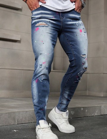 Jeans Shein MANFINITY, albastru