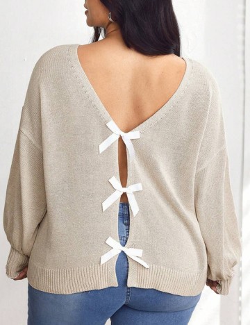 Pulover Shein Curve+, bej