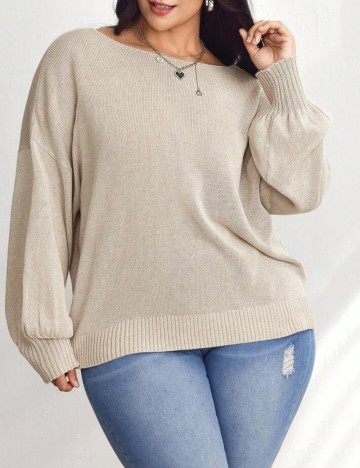 Pulover Shein Curve+, bej