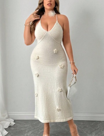 Rochie midi Shein Curve+, crem