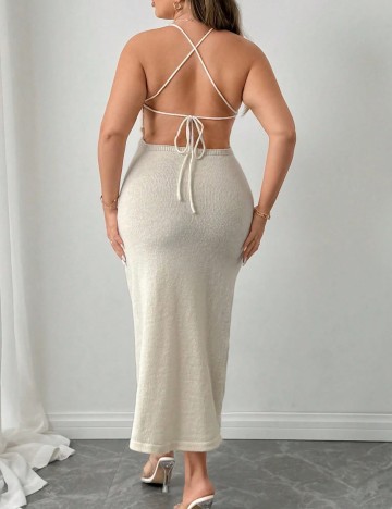 Rochie midi Shein Curve+, crem