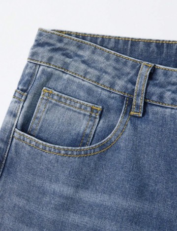 Pantaloni scurți de blugi Shein, albastru