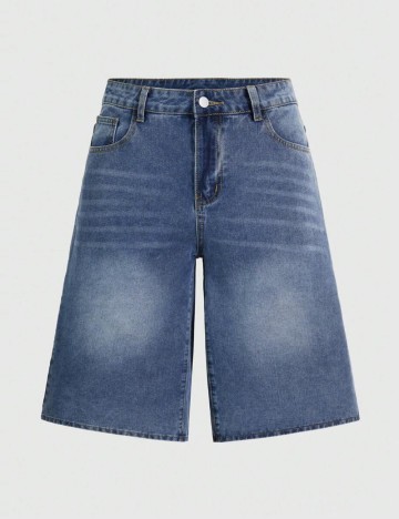 Pantaloni scurți de blugi Shein, albastru