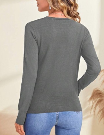 Bluză cu nasturi Shein Emery Rose, gri