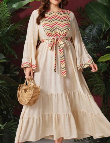 Rochie midi Shein Curve+, bej