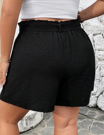 Pantaloni scurți Shein Curve+, negru