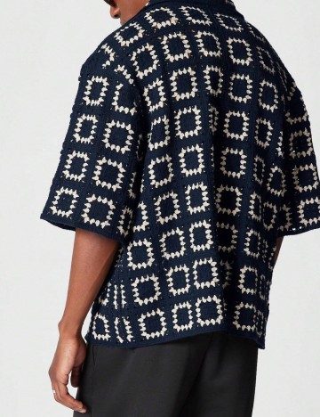 Cămașă casual Shein SUMMON, albastru