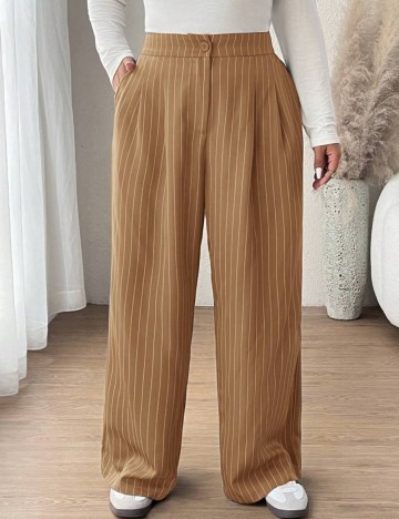 Pantaloni Shein Curve+, maro