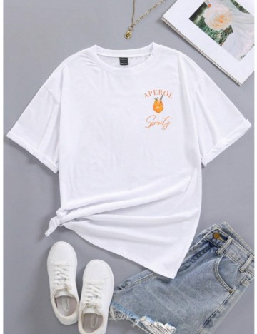 Tricou Shein Curve+, alb