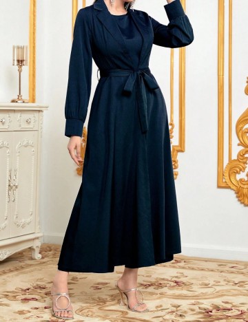 Set salopetă și cardigan Shein, albastru