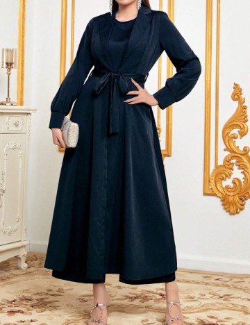 Set salopetă și cardigan Shein, albastru