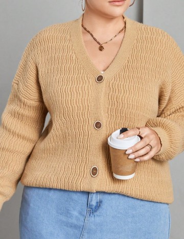 Cardigan Shein Curve+, maro