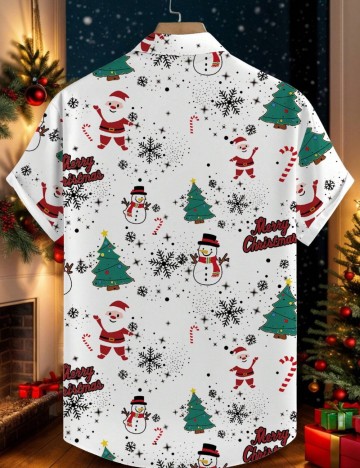 Cămașă cu m&acirc;necă scurtă Shein MANFINITY, alb