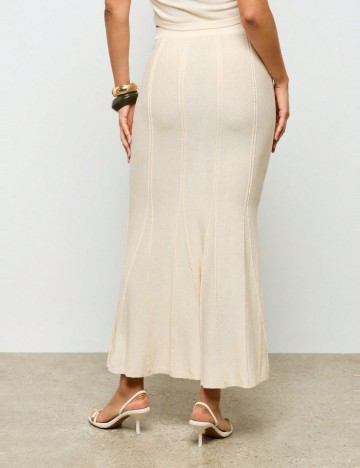 Fustă midi Shein AIIRZ, bej