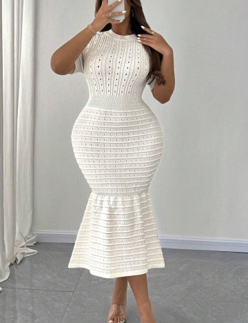 Rochie midi Shein Curve+, crem
