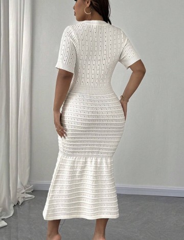 Rochie midi Shein Curve+, crem