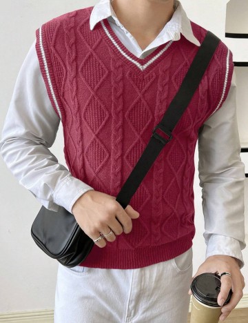 Vestă Shein MANFINITY, vișiniu