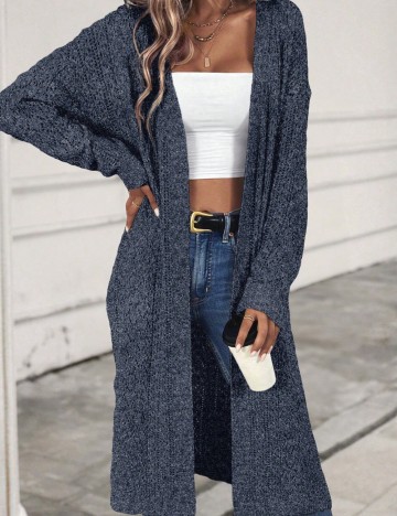 Cardigan lung Shein, albastru