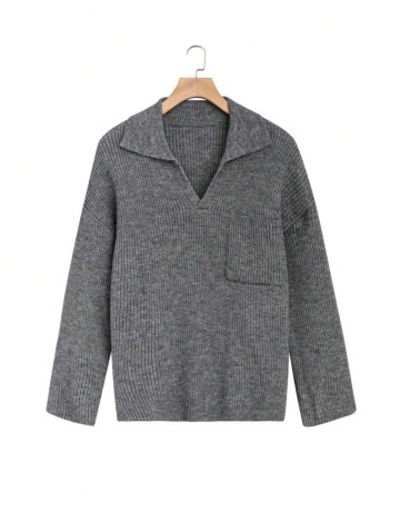 Pulover Shein Curve+, gri