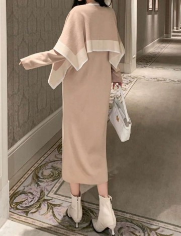 Set rochie și bolero Shein DAZY, bej