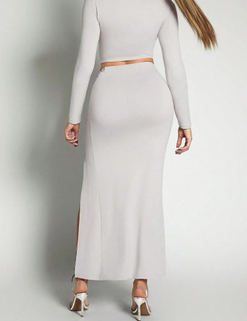 Fustă midi Shein, gri