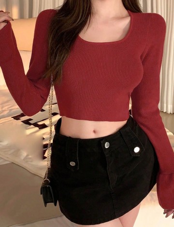 Bluză Shein DAZY, cărămiziu