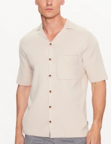 Cămașă cu m&acirc;necă scurtă Only & Sons, crem