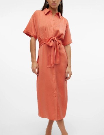 Rochie tip cămașă Vero Moda, portocaliu