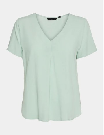 Cămașă cu m&acirc;necă scurtă Vero Moda, verde