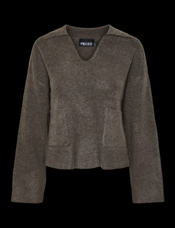 Pulover Pieces, maro