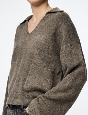 Pulover Pieces, maro