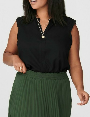 Cămașă cu m&acirc;necă scurtă Only, negru