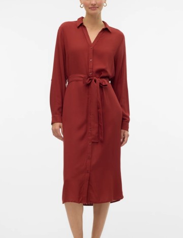 Rochie midi Vero Moda, cărămiziu
