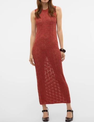 Rochie tricotată Vero Moda, cărămiziu