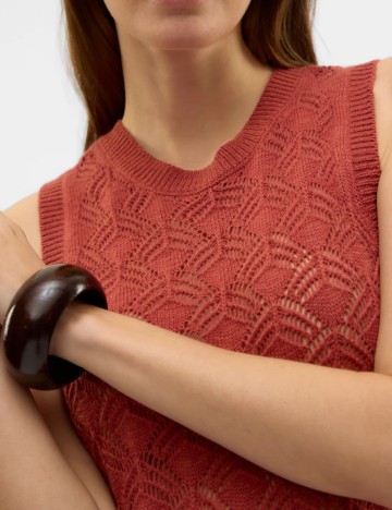 Rochie tricotată Vero Moda, cărămiziu