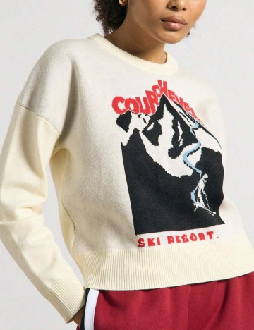 Pulover Shein AIIRZ, crem