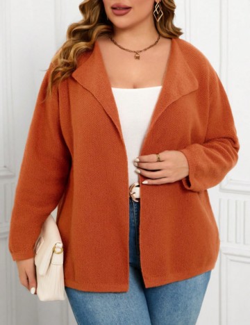 Cardigan Shein Curve+, cărămiziu