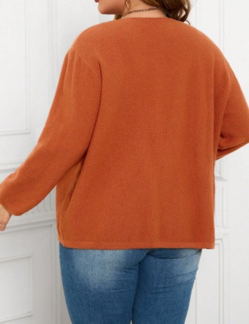 Cardigan Shein Curve+, cărămiziu