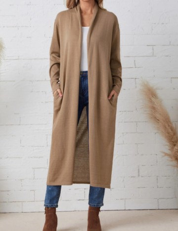 Cardigan lung Shein Emery Rose, bej