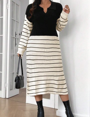 Rochie midi Shein Curve+, mix culori