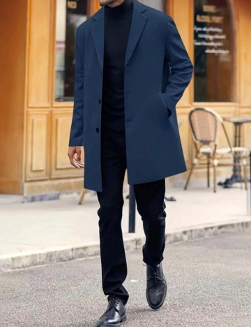 Palton Shein MANFINITY, albastru