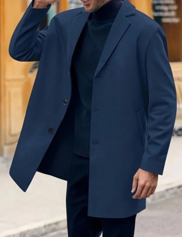 Palton Shein MANFINITY, albastru