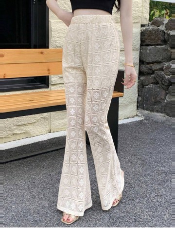 Pantaloni Shein DAZY, crem