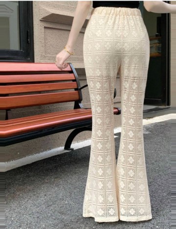 Pantaloni Shein DAZY, crem