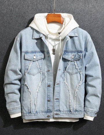 Jachetă De Blugi Shein MANFINITY, albastru