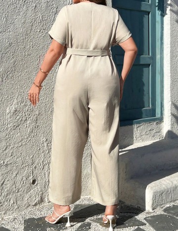 Salopetă lungă Shein Curve+, crem