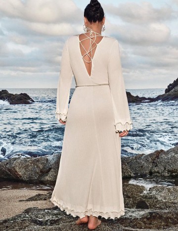 Rochie maxi Shein Curve+, crem